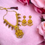 Antique gold necklace with matching earrings | Temple jewelry at its finest