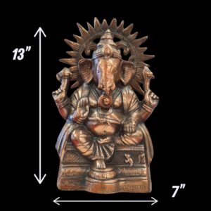 Dimensions of Metal copper Ganesha statue