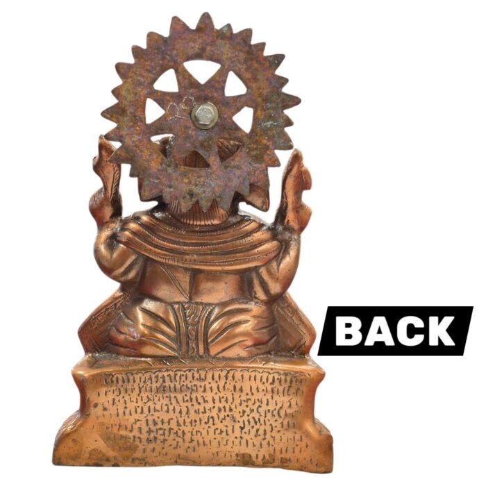 Metal Copper Ganesha Statue | 11.2 Inches - Image 6