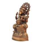 Side profile view of Copper Ganesha statue