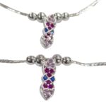 Pair of 925 Sterling Silver Anklets | Silver Anklets for Adults - 9.5 inch - Image 2