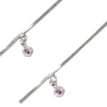 Pair of 925 Sterling Silver Anklets | Silver Anklets for Adults - 9.5 inch - Image 3