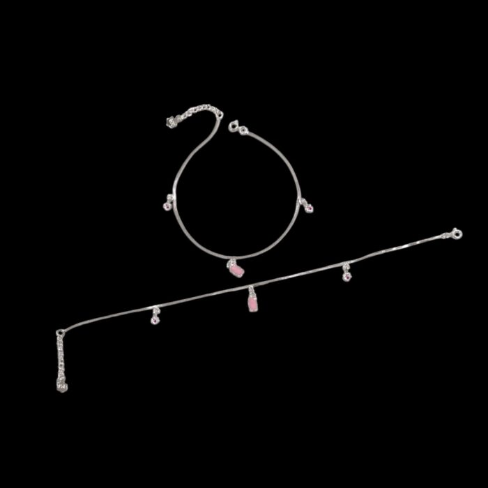 Pair of 925 Sterling Silver Anklets | Silver Anklets for Adults - 9.5 inch - Image 5