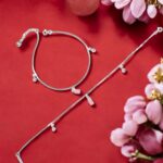 Pair of 925 Sterling Silver Anklets | Silver Anklets for Adults - 9.5 inch