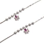 Pair of 925 Sterling Silver Anklets | Silver Anklets for Adults - 9.5 inch - Image 2
