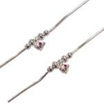 Pair of 925 Sterling Silver Anklets | Silver Anklets for Adults - 9.5 inch - Image 2