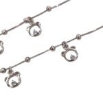 Pair of Pure Silver Anklet - 8.5 inch | Pure silver ankle bracelet - Image 2