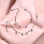 Pair of Pure Silver Anklet - 8.5 inch | Pure silver ankle bracelet
