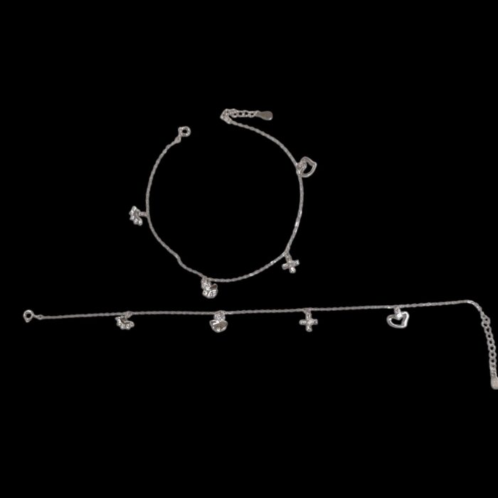 Pair of Pure Silver Anklet - 8.5 inch | Pure silver ankle bracelet - Image 5