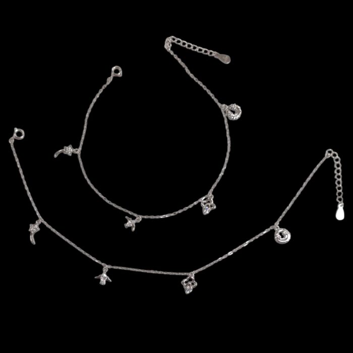 Pair of Pure Silver Anklet - 8.5 inch | Pure silver ankle bracelet - Image 4