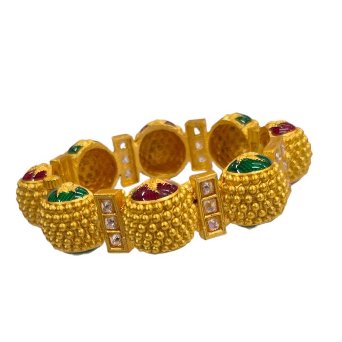 Fusion jewelry piece: Swarnika Series bracelet blending western and traditional Indian style.