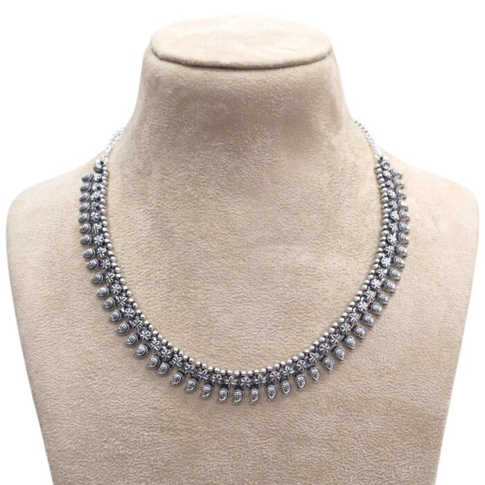 925 Pure Silver Necklace | Handcrafted Silver Oxidized Necklace - Image 3