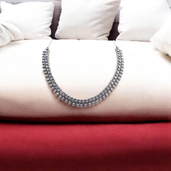 925 Pure Silver Necklace | Handcrafted Silver Oxidized Necklace - Image 5