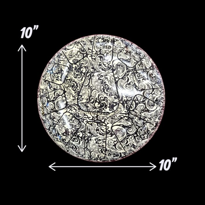 Steel Tongue drum - 10 inches - Black & White mosaic - Image 5