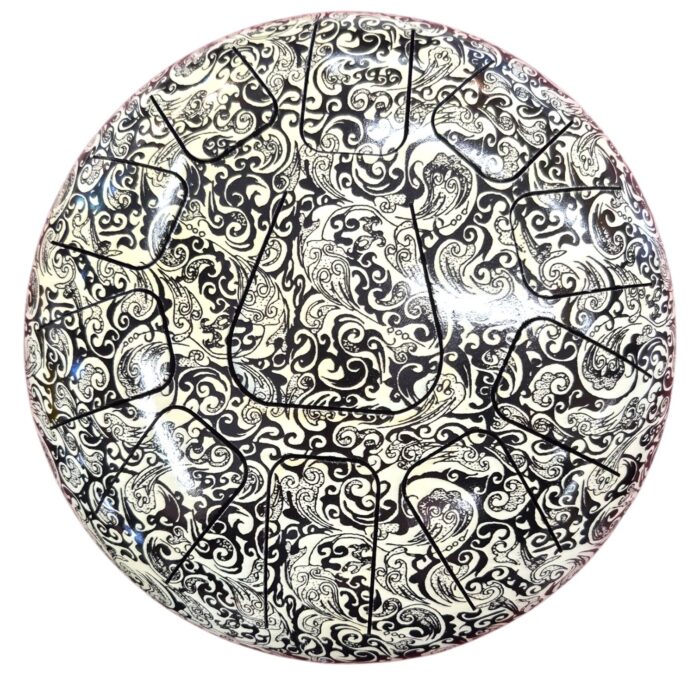 Steel Tongue drum - 10 inches - Black & White mosaic - Image 2