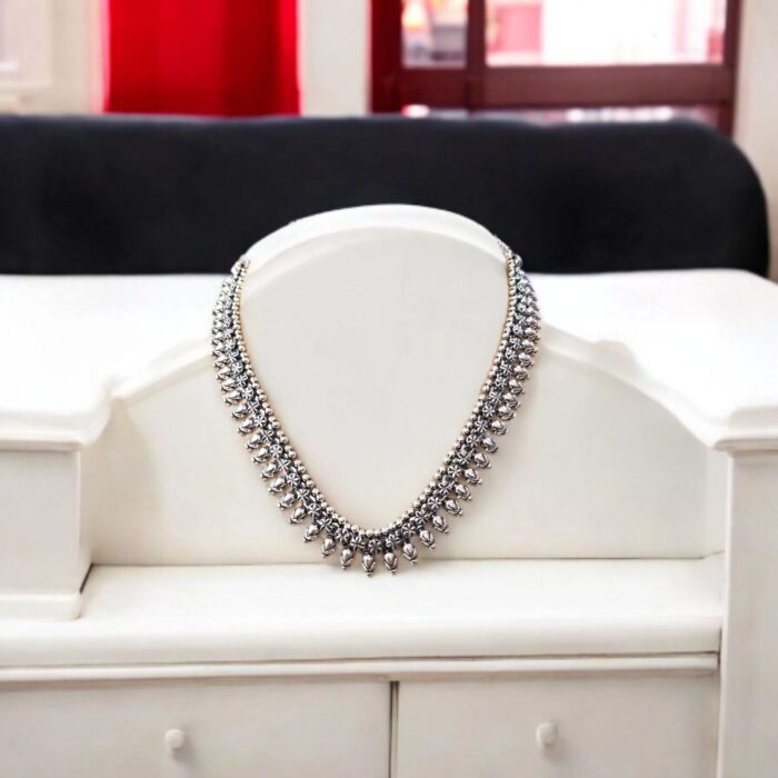 925 Pure Silver Necklace | Handcrafted Silver Oxidized Necklace - Image 2