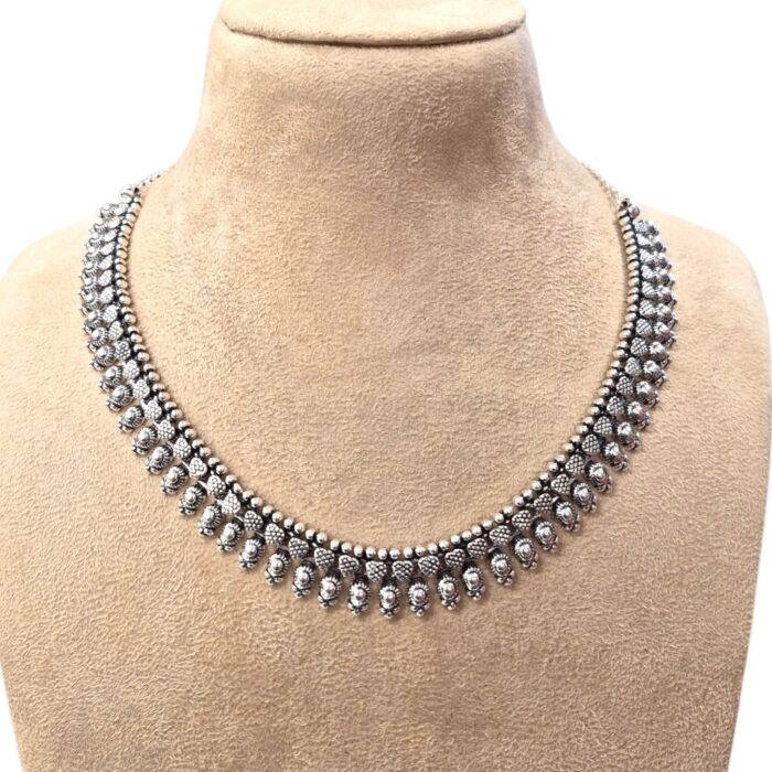 925 Pure Silver Necklace | Handcrafted Silver Oxidized Necklace - Image 4