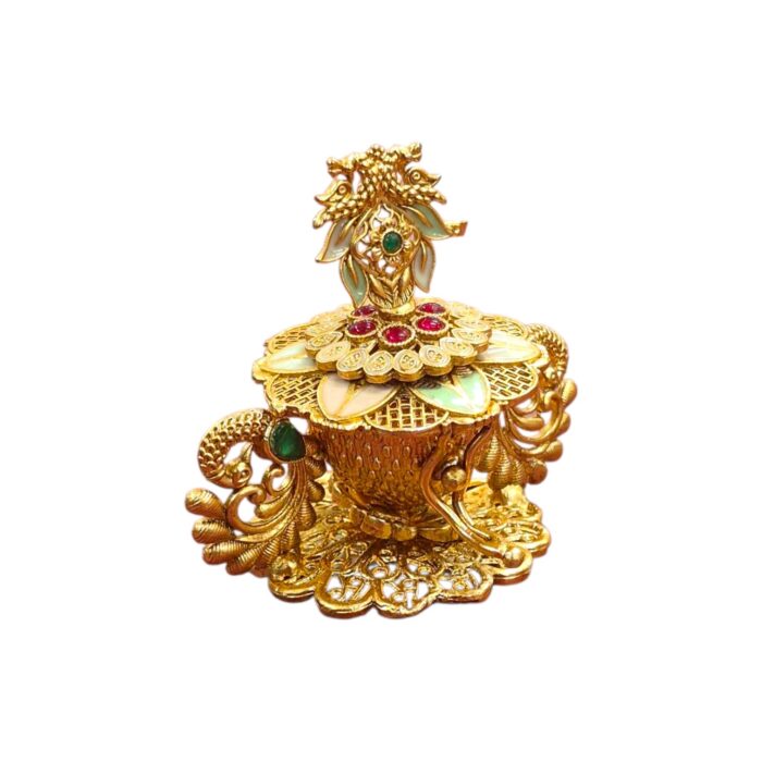 Peacock Themed Kumkum Box - Image 3