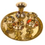 Handmade Pure Brass Pooja Thali Set - Image 6