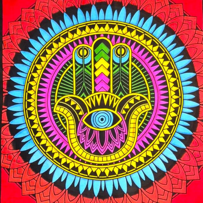 Fatima Hamsa Hand Evil Eye Tapestry - Image 4