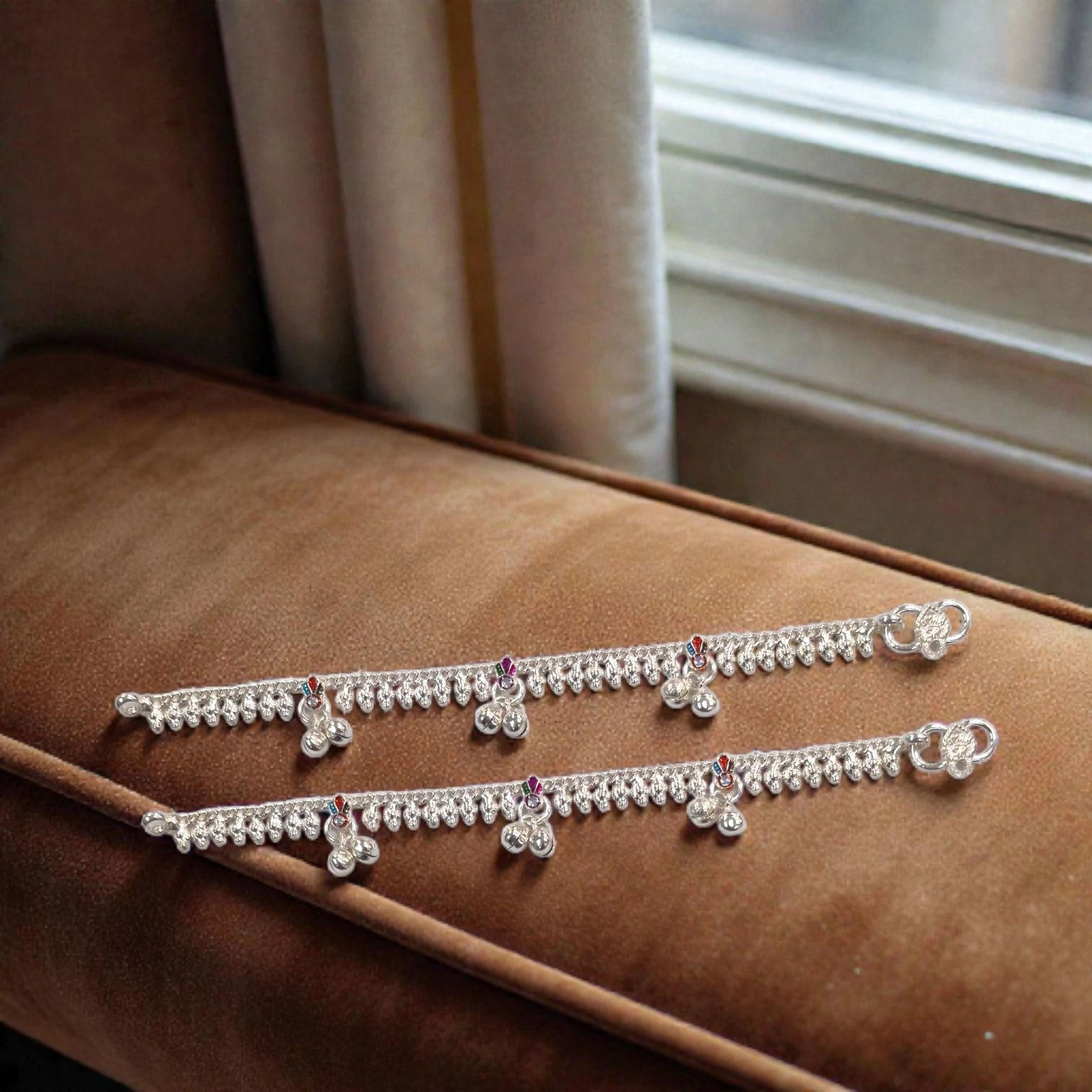 20260116_135839 (1).webp Pair of Pure Silver Anklets - 6.5 inch | 925 Sterling Silver - Image 1