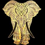 Boho Elephant Golden-Black Tapestry - Big - Image 2