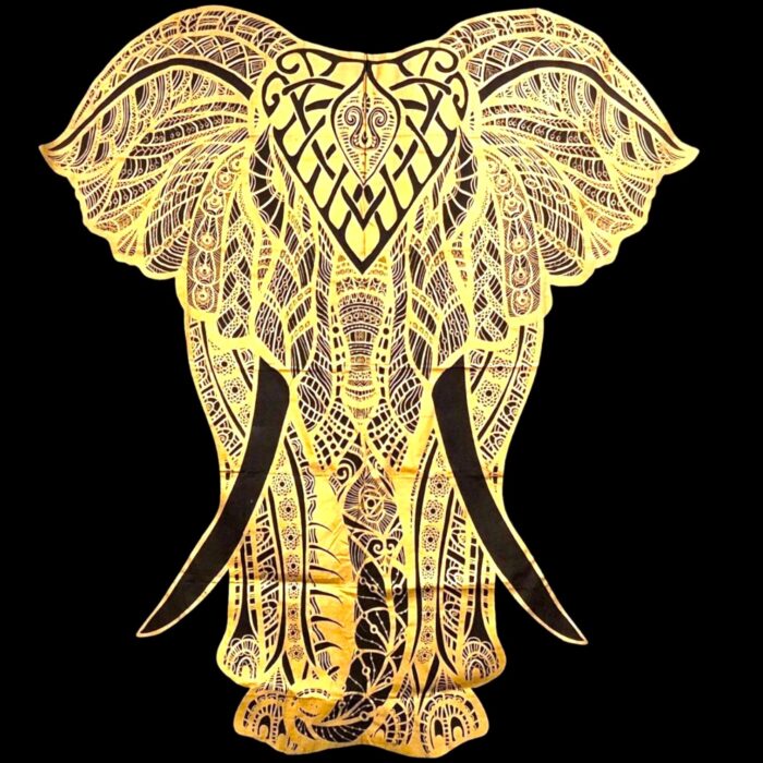Boho Elephant Golden-Black Tapestry - Big - Image 2