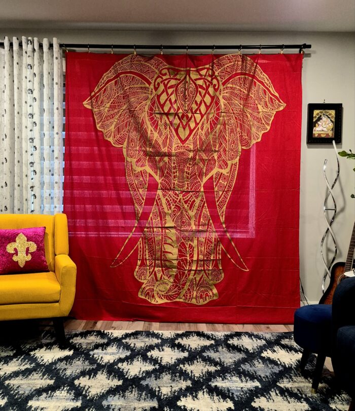 Boho Elephant Golden-Red Tapestry - Big - Image 2