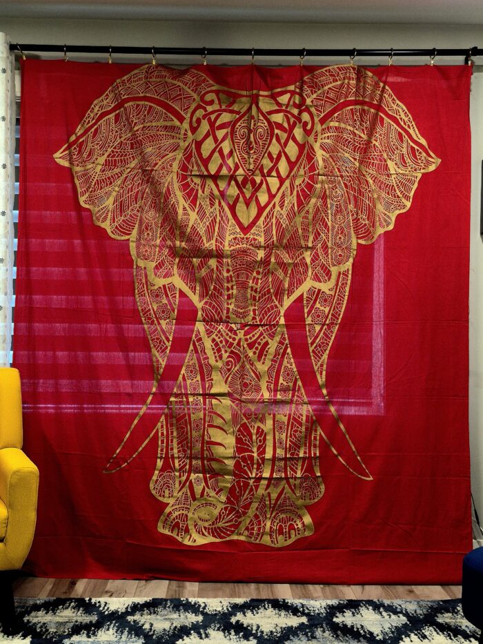 Boho Elephant Golden-Red Tapestry - Big - Image 6