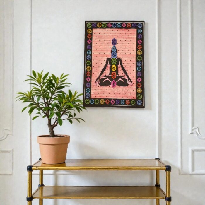 A meditating room addition, Tapestry with 7 chakras