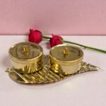 Brass Turmeric Kumkum Barni - 5 inch