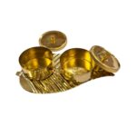 Brass Turmeric Kumkum Barni - 5 inch - Image 3