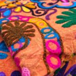 Embroidery Cotton Tapestry - Orange - Image 5