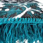 Close up of turquoise rug for living room