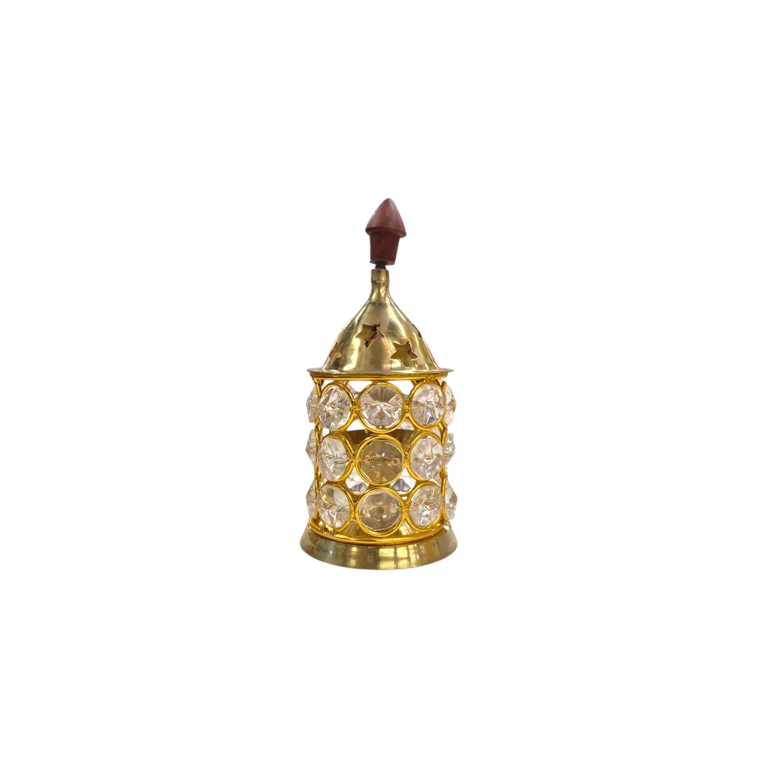 20260124_162406.webp Brass Crystal Diya - 5 inch - Image 1