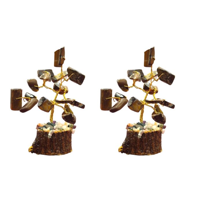 Natural Gemstone Crystal Tree - Tiger eye - Pack of 2 - Image 2