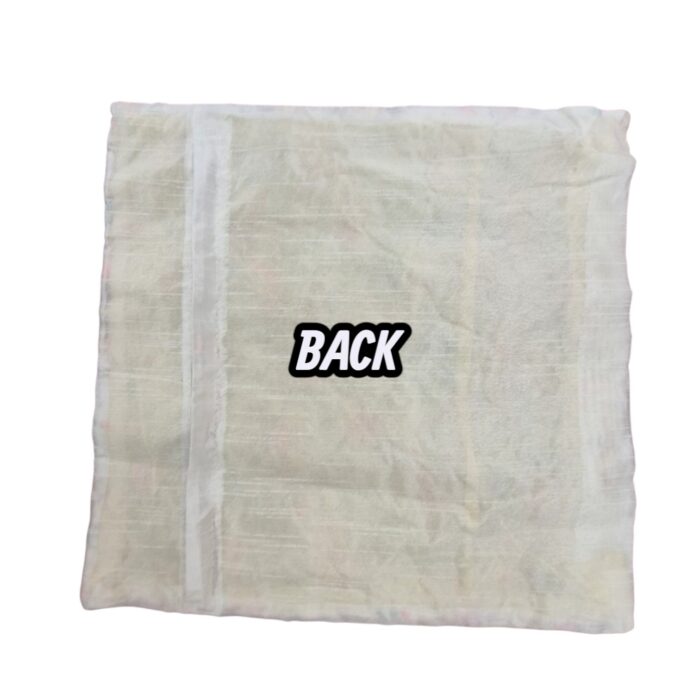 Embroidered Cotton Cushion Cover White | Set of 2 | 15x15 Inch - Image 4