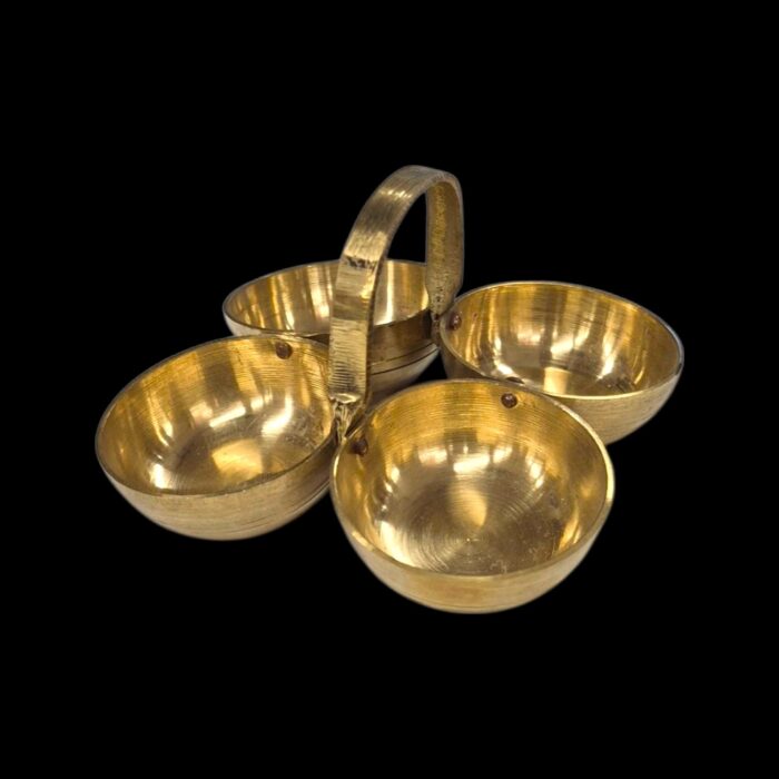 Brass Chowmukh Haldi Kumkum Holder - Small - Image 7