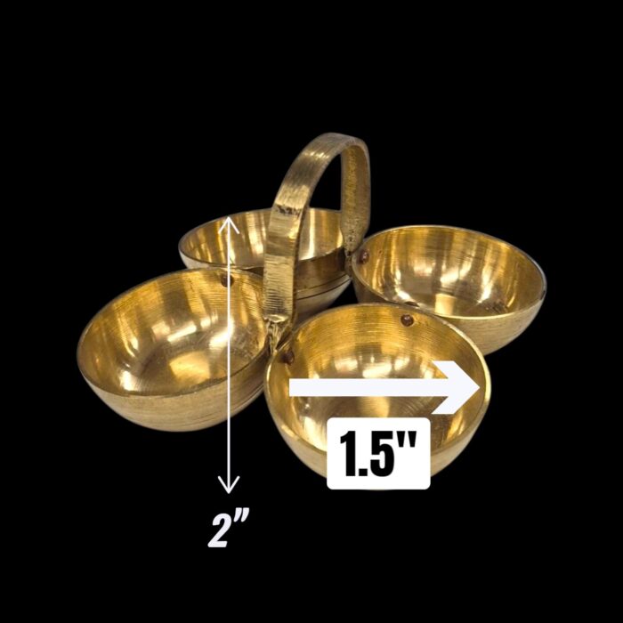Brass Chowmukh Haldi Kumkum Holder - Small - Image 6