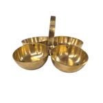 Brass Chowmukh Haldi Kumkum Holder - Small - Image 3