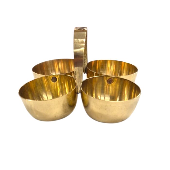 Brass Chowmukh Haldi Kumkum Holder - Big - Image 2