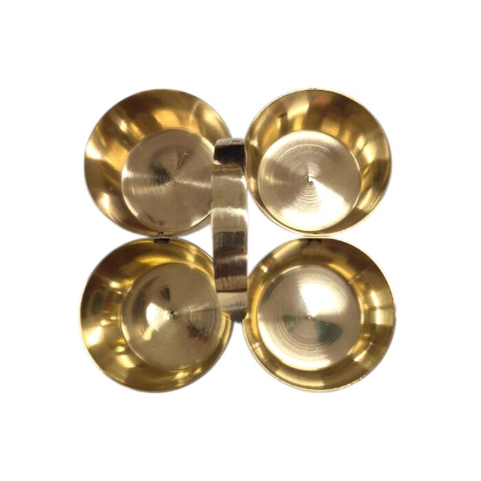 Brass Chowmukh Haldi Kumkum Holder - Big - Image 5