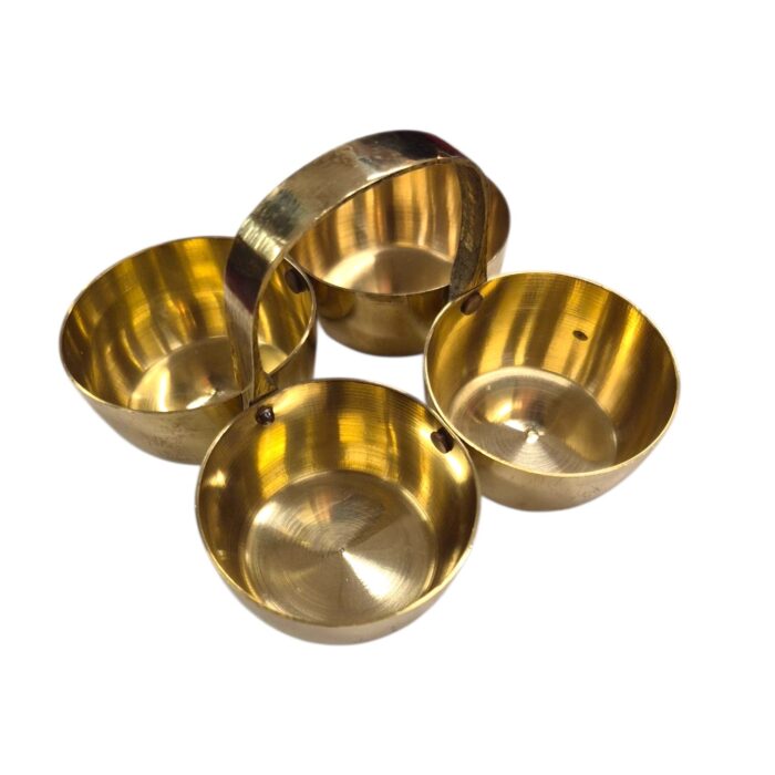 Brass Chowmukh Haldi Kumkum Holder - Big - Image 7