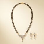 Aria Gold-Plated AD Floral Mangalsutra & Earring Set - Image 3