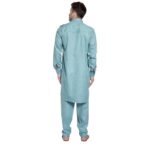 Pathani Suit for Men | Light Blue Kurta Pyjama - Image 4
