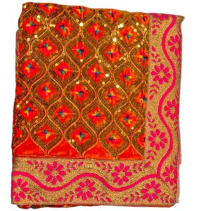 Premium velvet Rumala Sahib with broad embroidered border – set of four