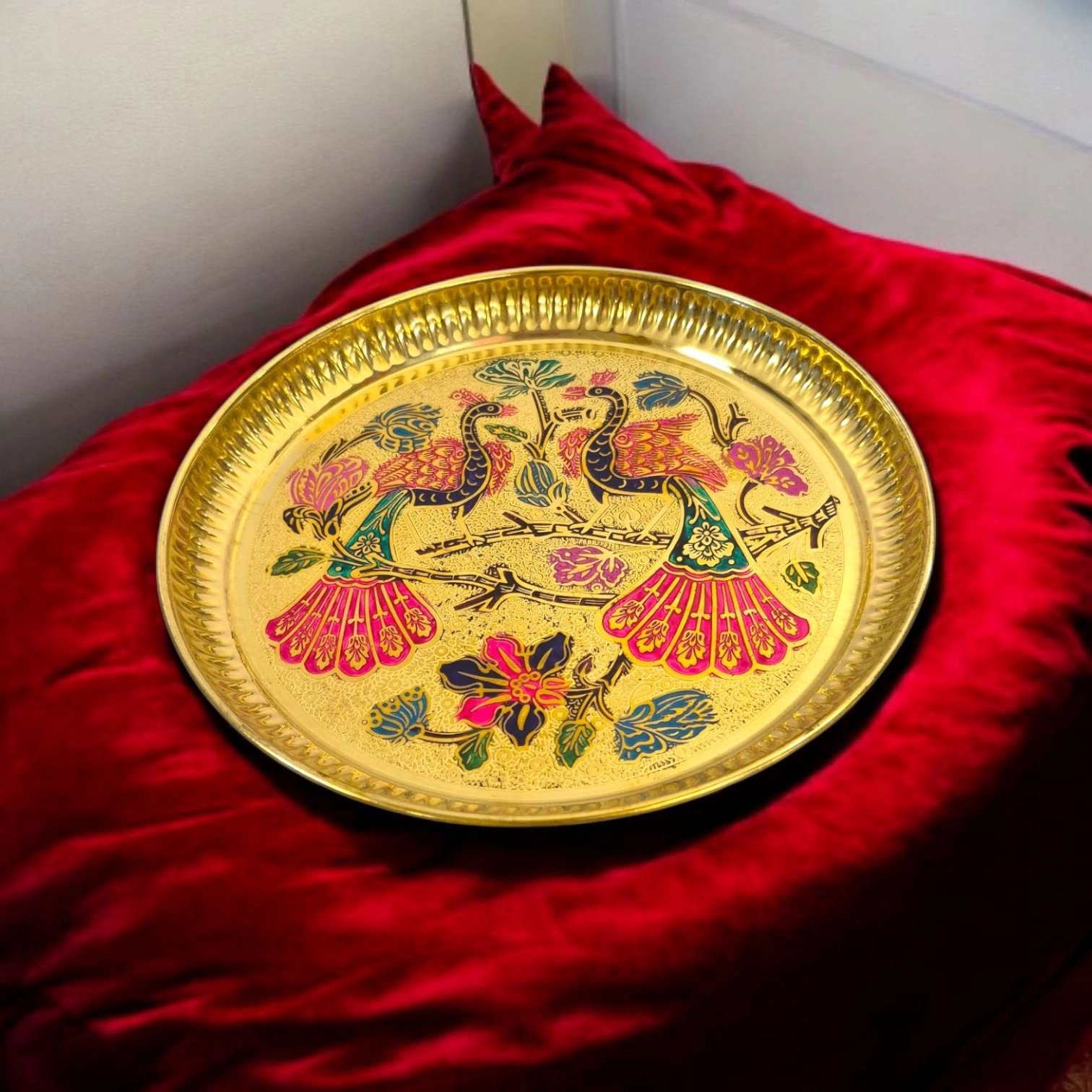 20260115_140616 (2).webp Pure Brass Pooja Thali - 8 inch - Image 1