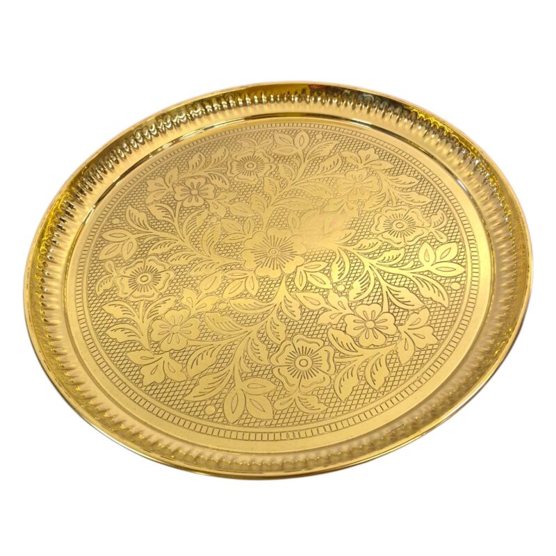Close up of brass pooja thali | Best range of Brass products in Canada