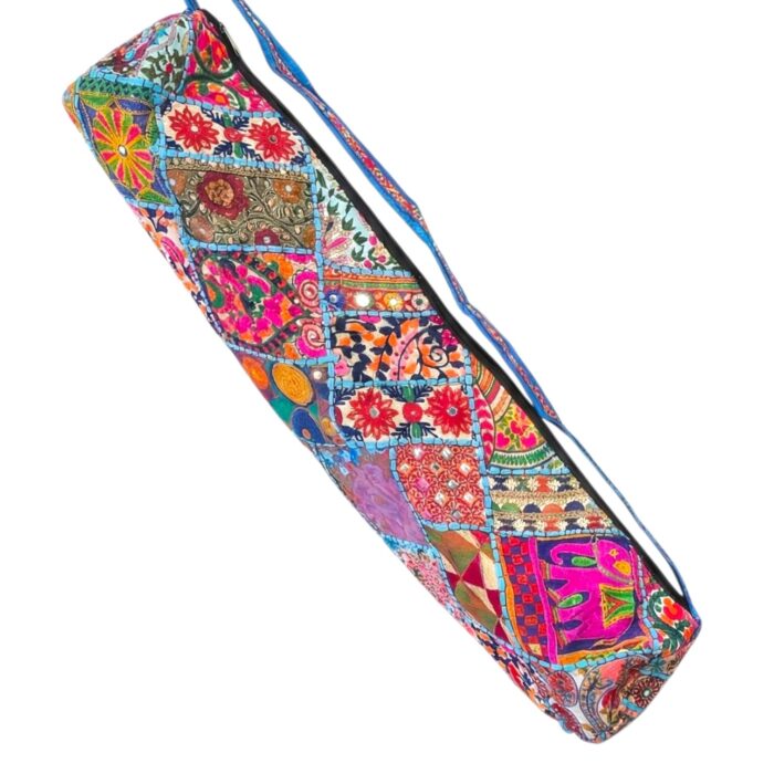Embroidered Yoga mat Bag - Turquoise - Image 3