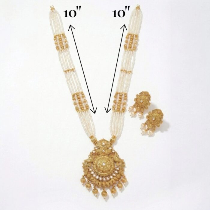 Utsav Series Golden matte necklace 21 inch length